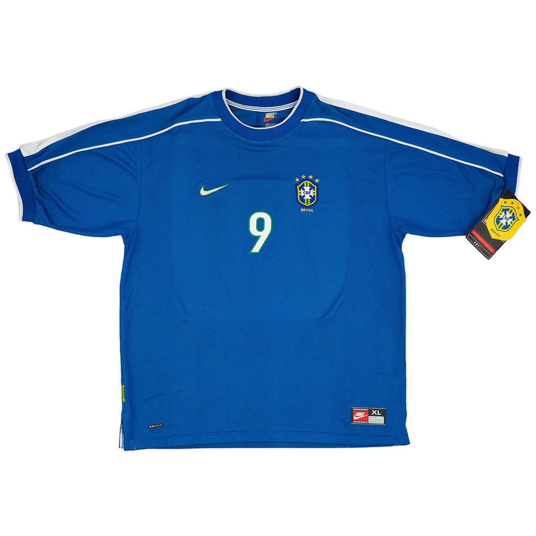 Brazil RONALDO #9 Away Retro Soccer Jersey 1998
