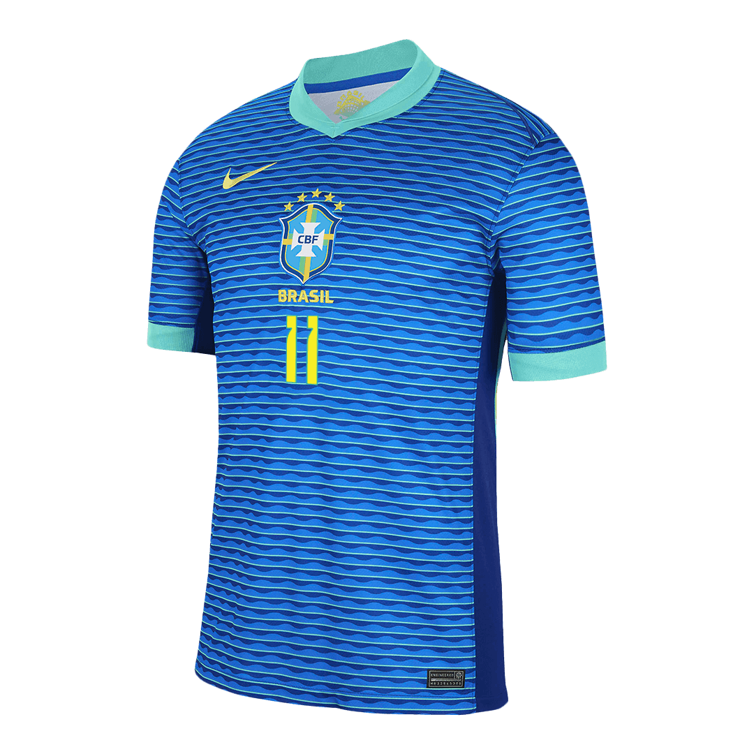 Men's Brazil RAPHINHA #11 Away Soccer Jersey Copa América 2024