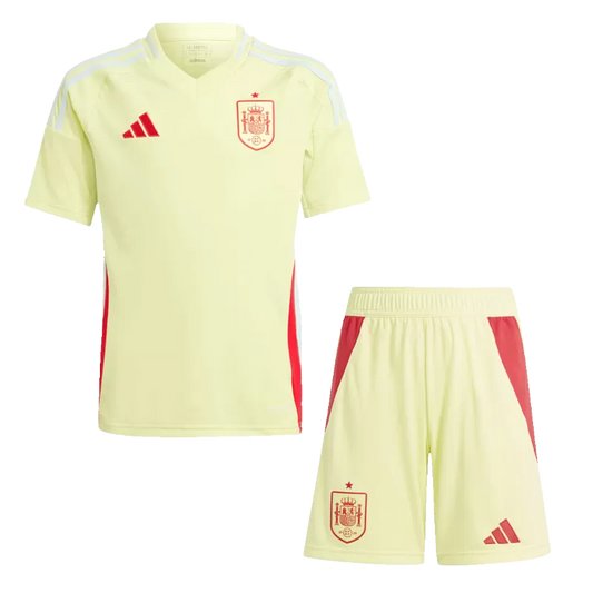 Kid's Spain Away Soccer Jersey Kit(Jersey+Shorts) EURO 2024/25
