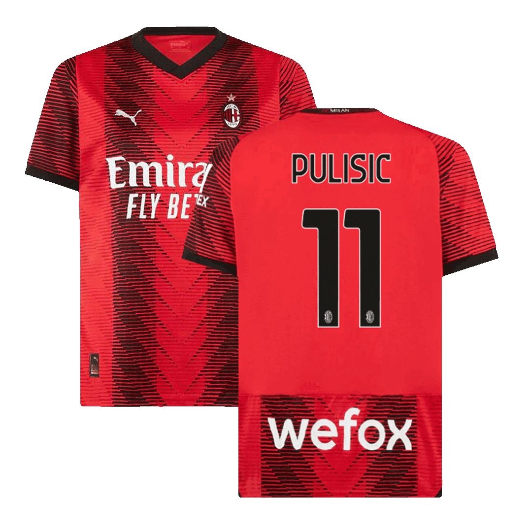 PULISIC #11 AC Milan Home  Soccer Jersey 2023/24 Top Soccer Jerseys Store