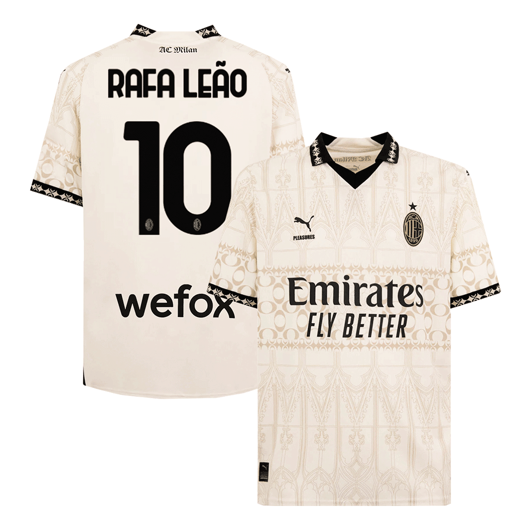 RAFA LE?O #10 AC Milan X Pleasures Fouth Away  Soccer Jersey 2023/24 Top Soccer Jerseys Store