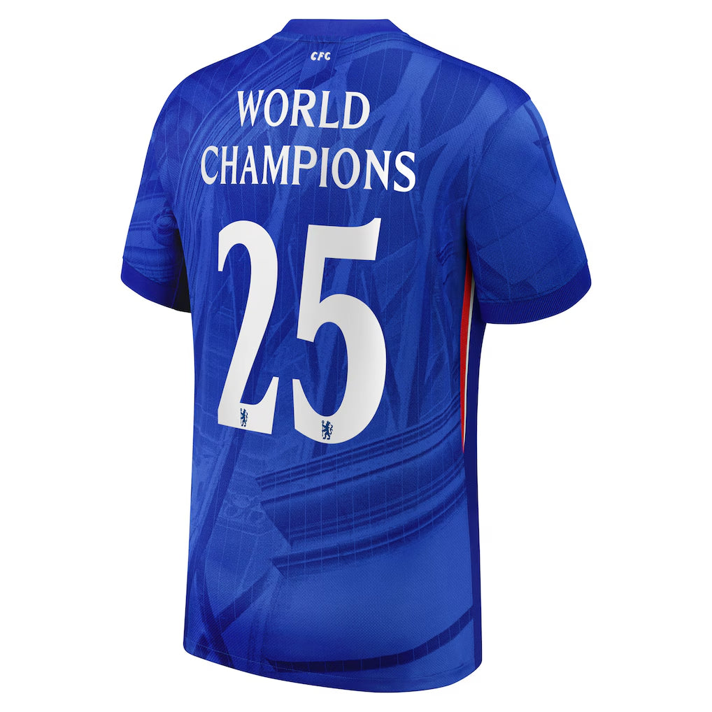 Chelsea Cup Home Soccer Jersey 2025-26 with World Champions 25 printing Go Game Wear