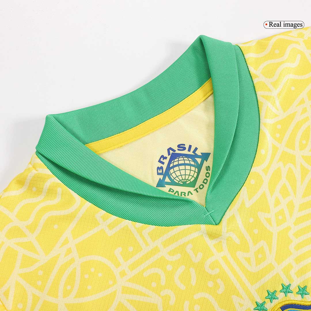 Kid's Brazil Home Jerseys Full Kit Copa América 2024