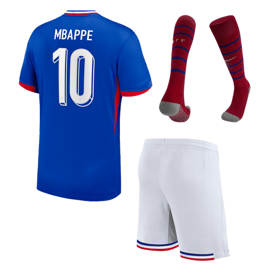 Kid's France MBAPPE #10 Home Jerseys Full Kit Euro 2024