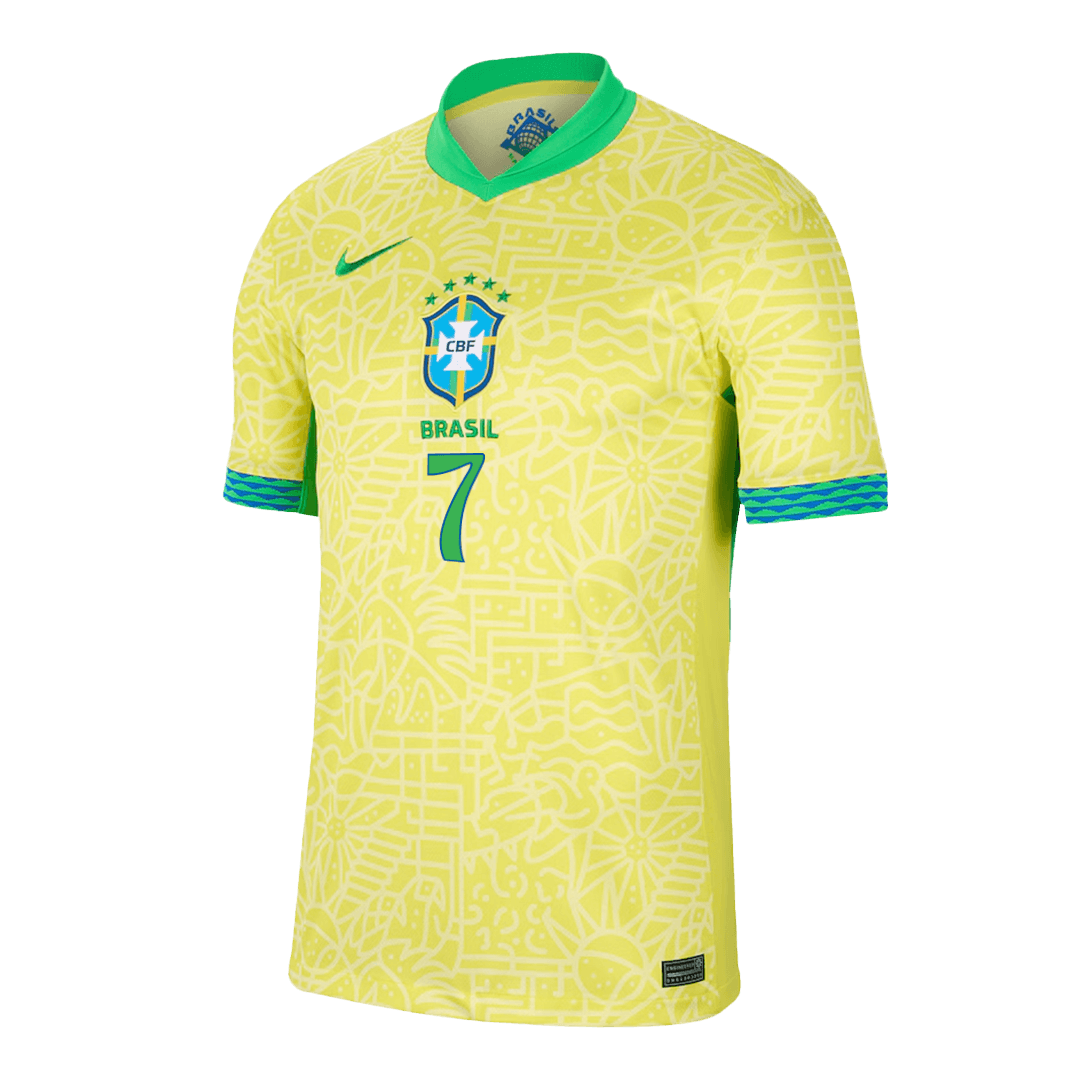 [Super Quality] Men's Brazil VINI JR. #7 Home Soccer Jersey Copa América 2024