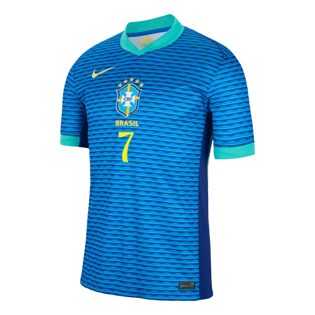 Men's Brazil VINI JR. #7 Away Soccer Jersey Copa América 2024