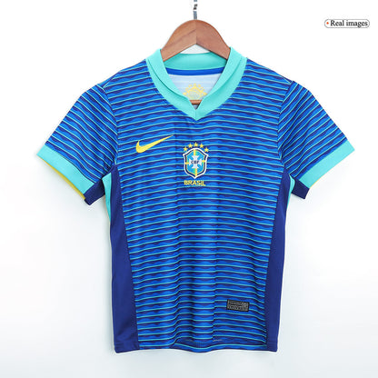 Kid's Brazil Away Jerseys Kit(Jersey+Shorts) Copa América 2024