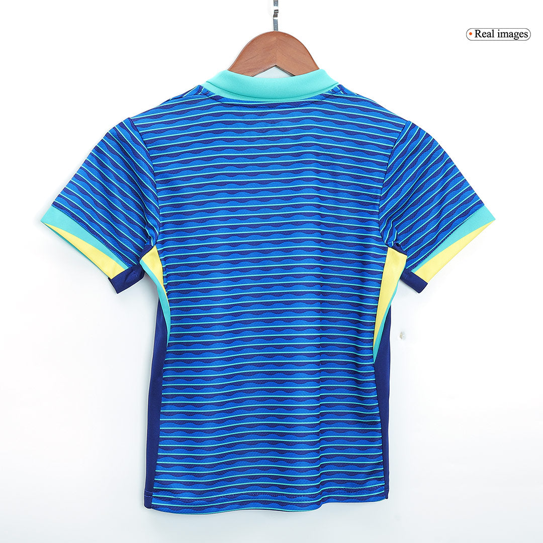 Kid's Brazil Away Jerseys Kit(Jersey+Shorts) Copa América 2024