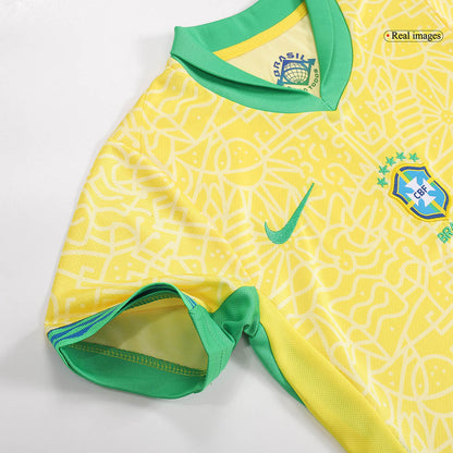 Kid's Brazil Home Jerseys Full Kit Copa América 2024