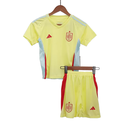 Kid's Spain Away Soccer Jersey Kit(Jersey+Shorts) EURO 2024/25