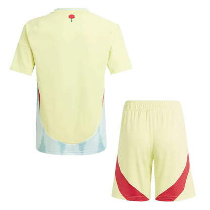 Kid's Spain Away Soccer Jersey Kit(Jersey+Shorts) EURO 2024/25