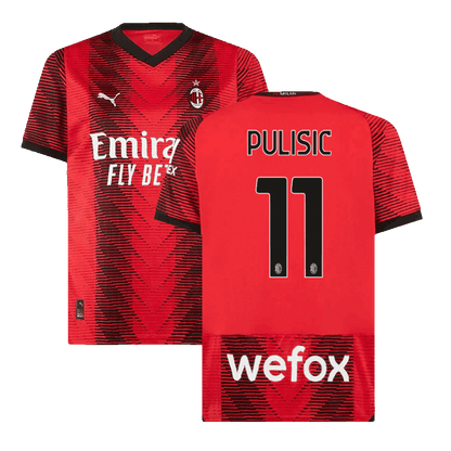 PULISIC #11 AC Milan Home  Soccer Jersey 2023/24 Top Soccer Jerseys Store