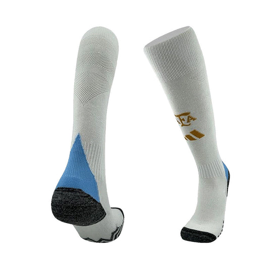 Argentina Home Soccer Socks Copa América 2024 For Adults