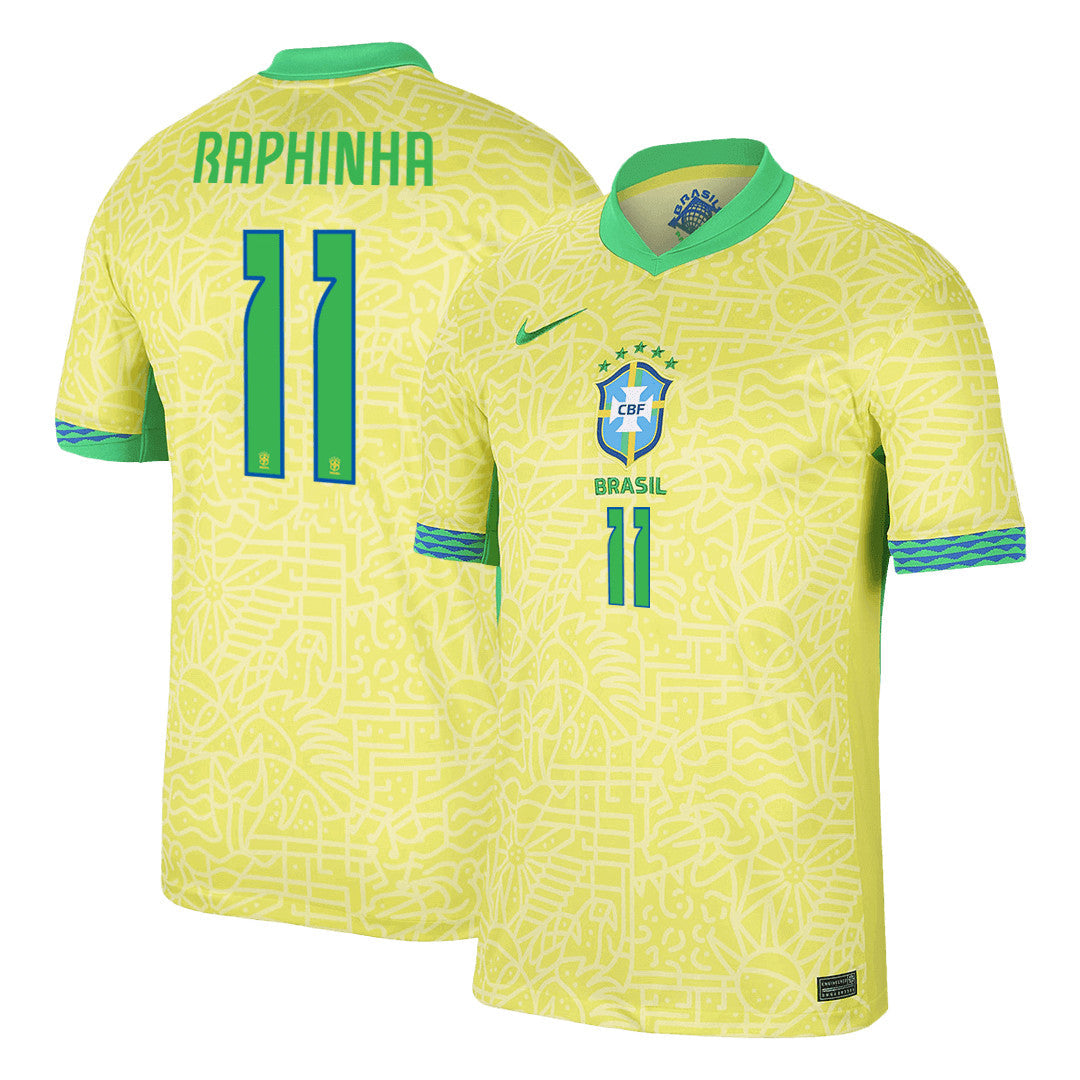 [Super Quality] Men's Brazil RAPHINHA #11 Home Soccer Jersey Copa América 2024