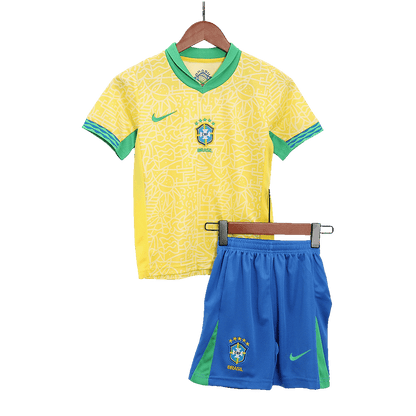 Kid's Brazil Home Jerseys Full Kit Copa América 2024